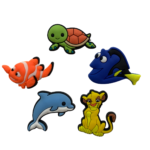 Pack Figuras silicona 2D Pez, Delfin, Tortuga, León