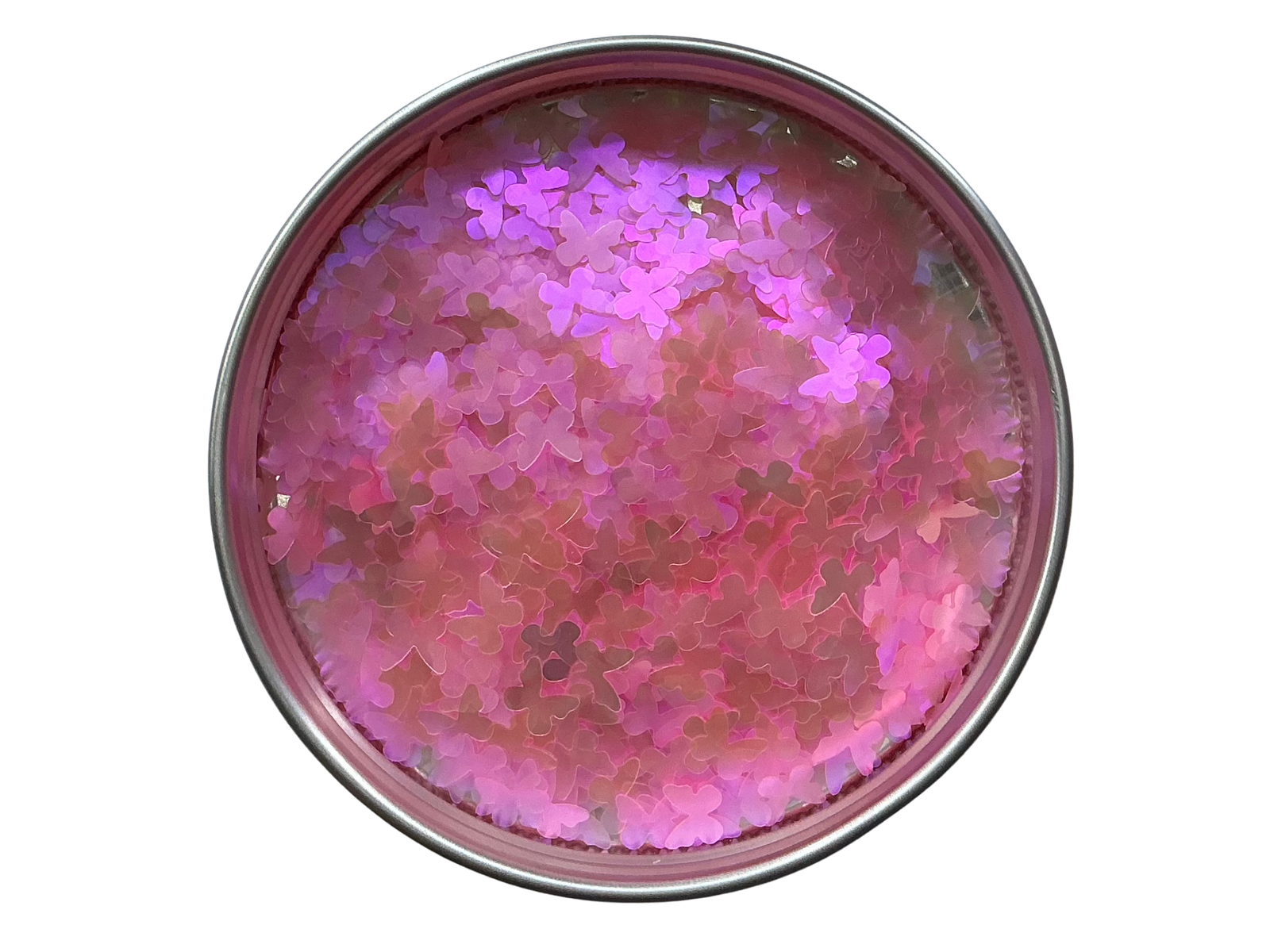 Lentejuela Tornasolada Mariposa Rosa